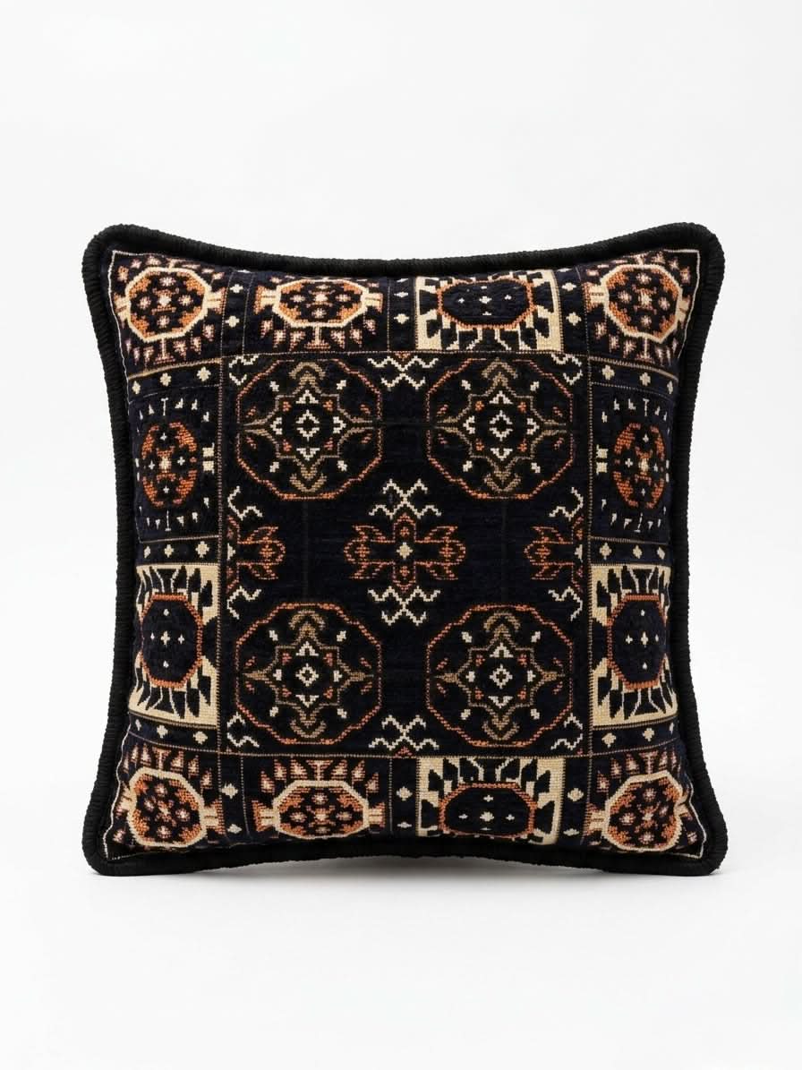Navy Diamond Kilim Cushion: 40x40cm Throw Pillow — original Bazaar G retail product photo