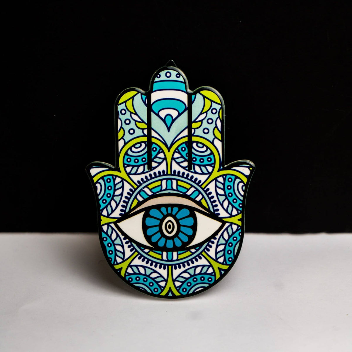 Hamsa Hand Coaster - Green — original Bazaar G retail product photo