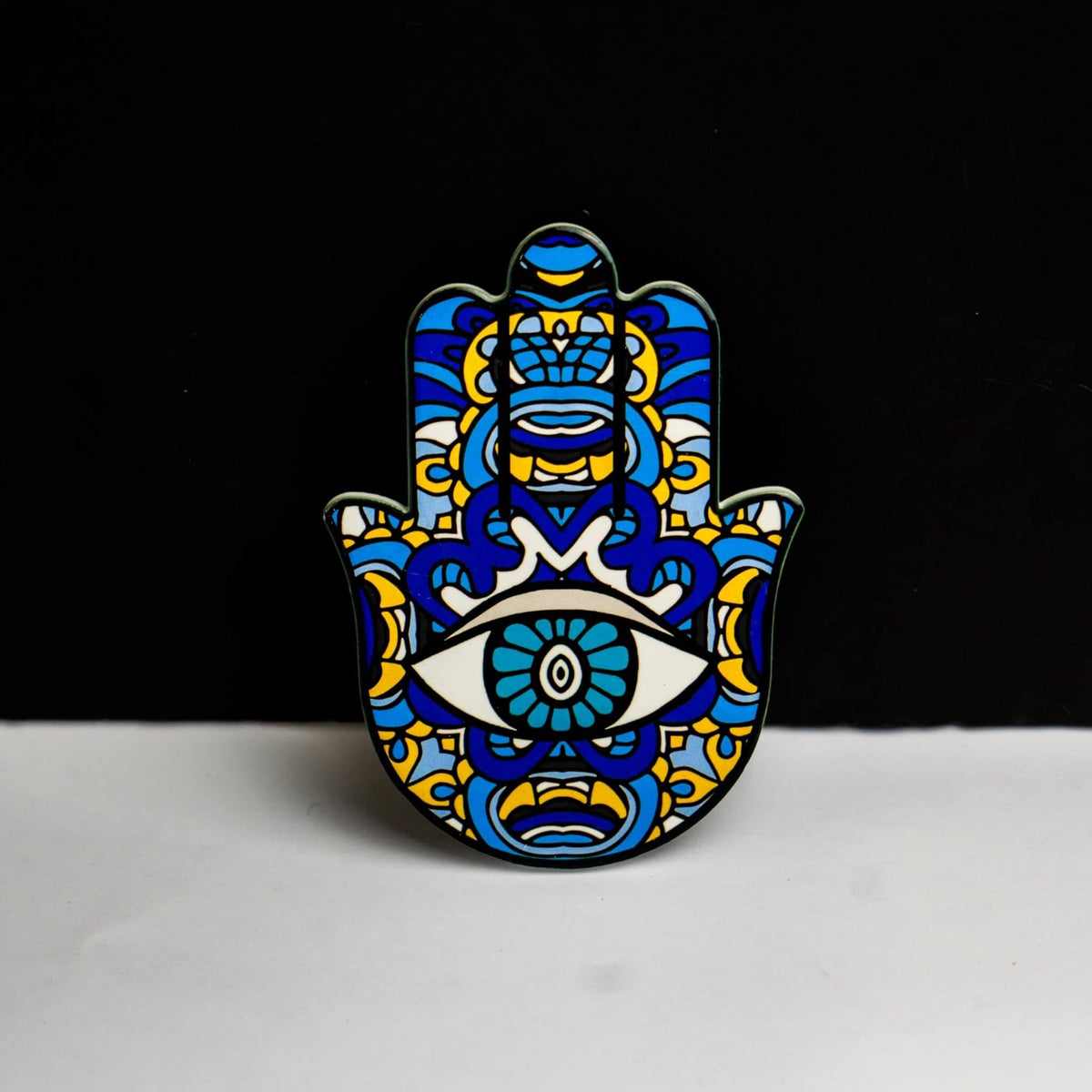 Hamsa Hand Coaster - Blue — original Bazaar G retail product photo