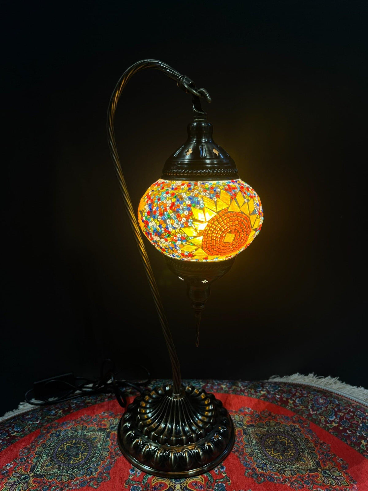 Mosaic Swan Lamp Sun Flower — original Bazaar G retail product photo