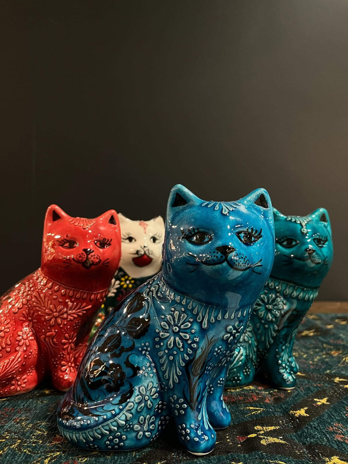 Turkish Ceramic Cat Figurines — original Bazaar G retail product photo