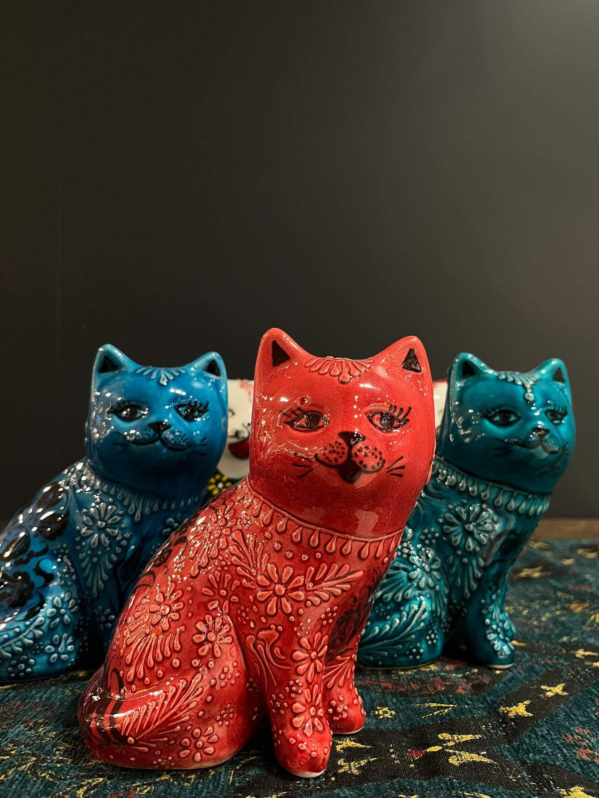 Turkish Ceramic Cat Figurines — original Bazaar G retail product photo