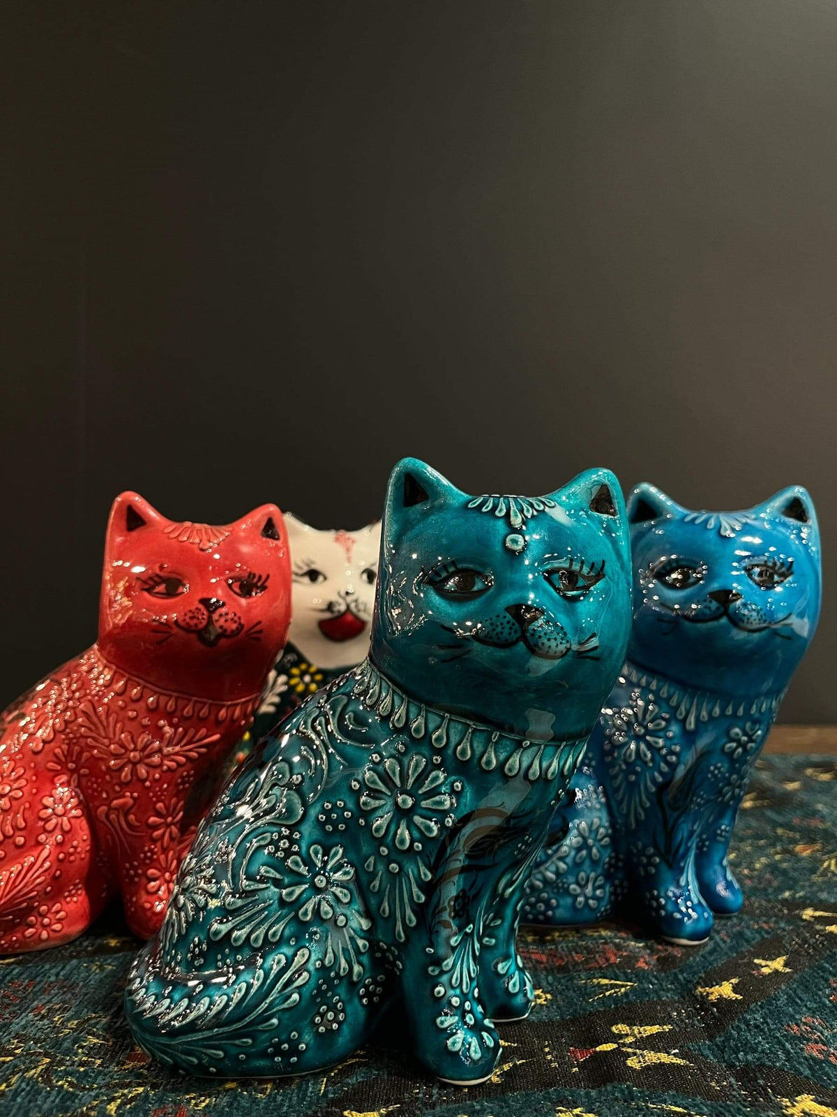 Turkish Ceramic Cat Figurines — original Bazaar G retail product photo
