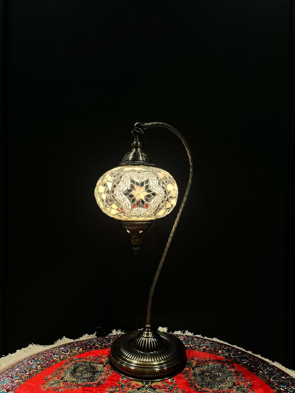 Mosaic Swan Lamps Long (Turkish Lamps) White Star — original Bazaar G retail product photo