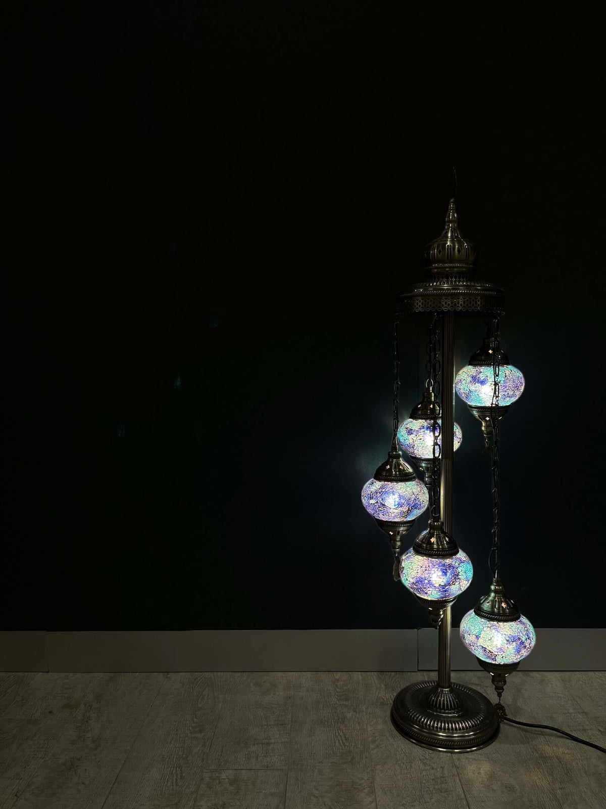 Turkish Mosaic Floor Lamp 5 Pieces Blue Crackle — original Bazaar G retail product photo