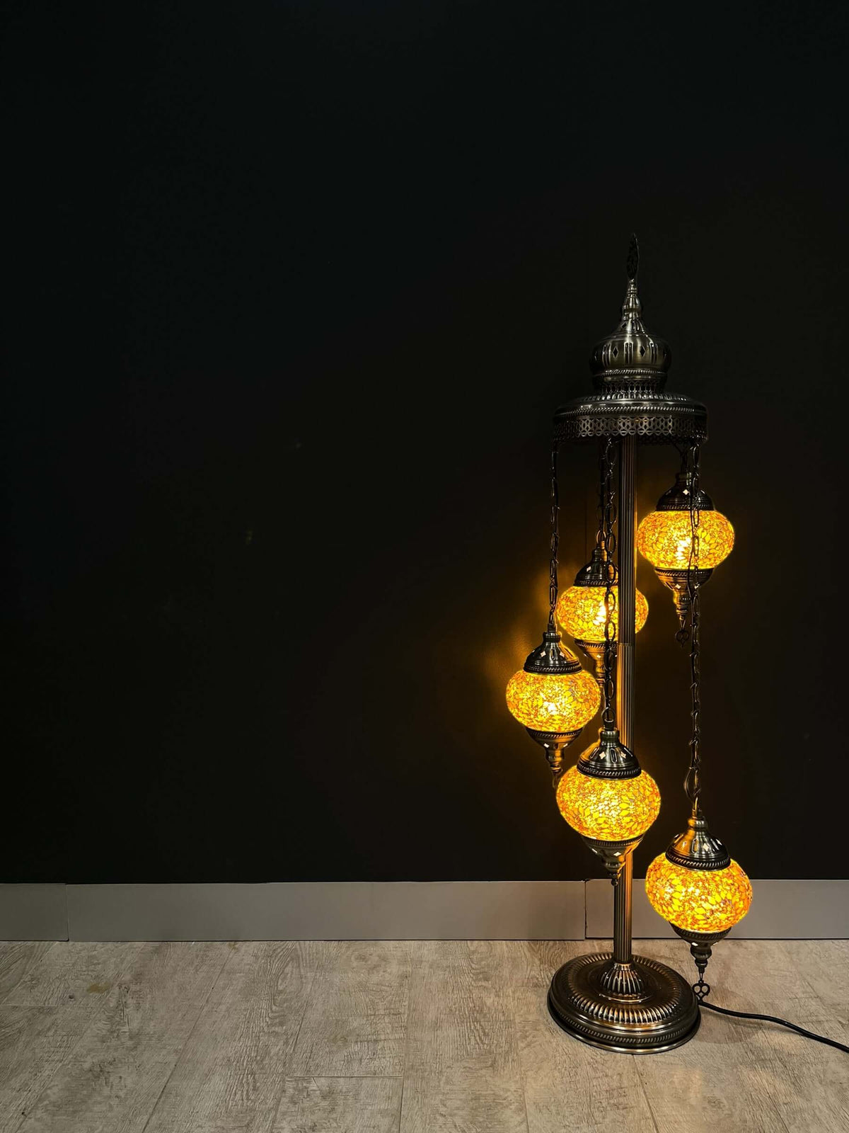 Turkish Mosaic Floor Lamp 5 Pieces Brown Flower — original Bazaar G retail product photo