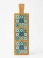 Turkish Tile Bamboo Serving Board with vibrant traditional tile patterns and a natural bamboo design.