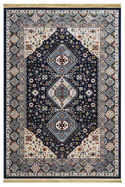 Asaryun Rugs H4320A - Elegant Turkish Style in Navy