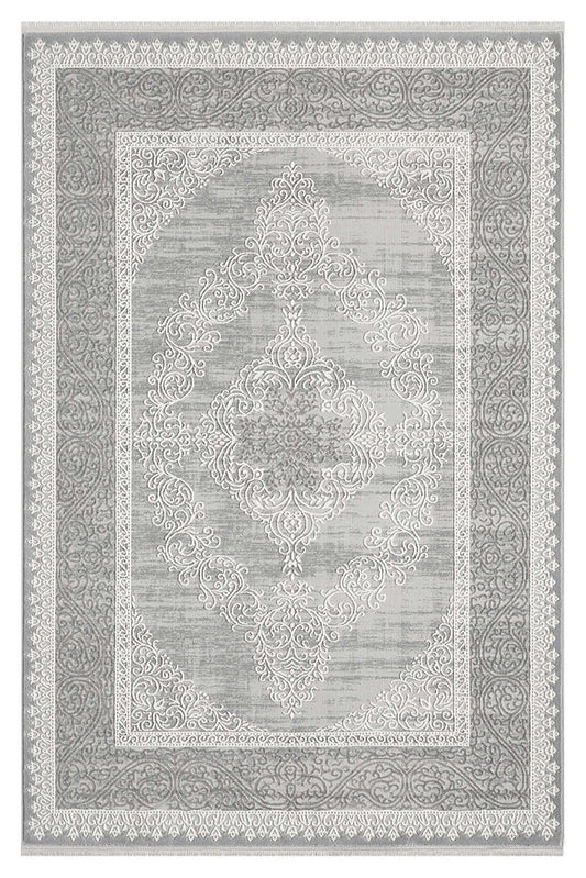 Kervan Rug A7114 Grey Grey Turkish Rug, Kervan Rug - A7114 Grey Gold Turkish Rug for Busy Homes