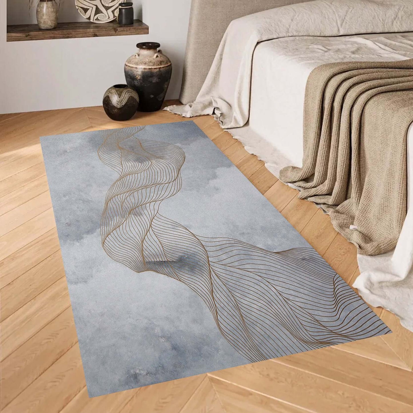 Abstract Wave Line Rug
