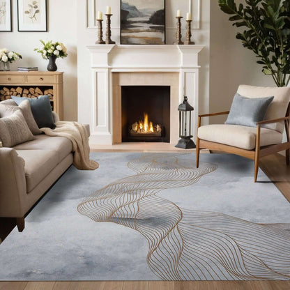 Abstract Wave Line Rug