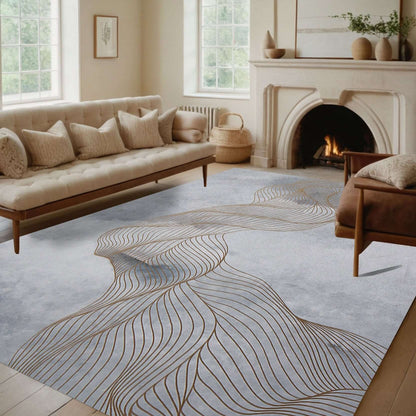 Abstract Wave Line Rug
