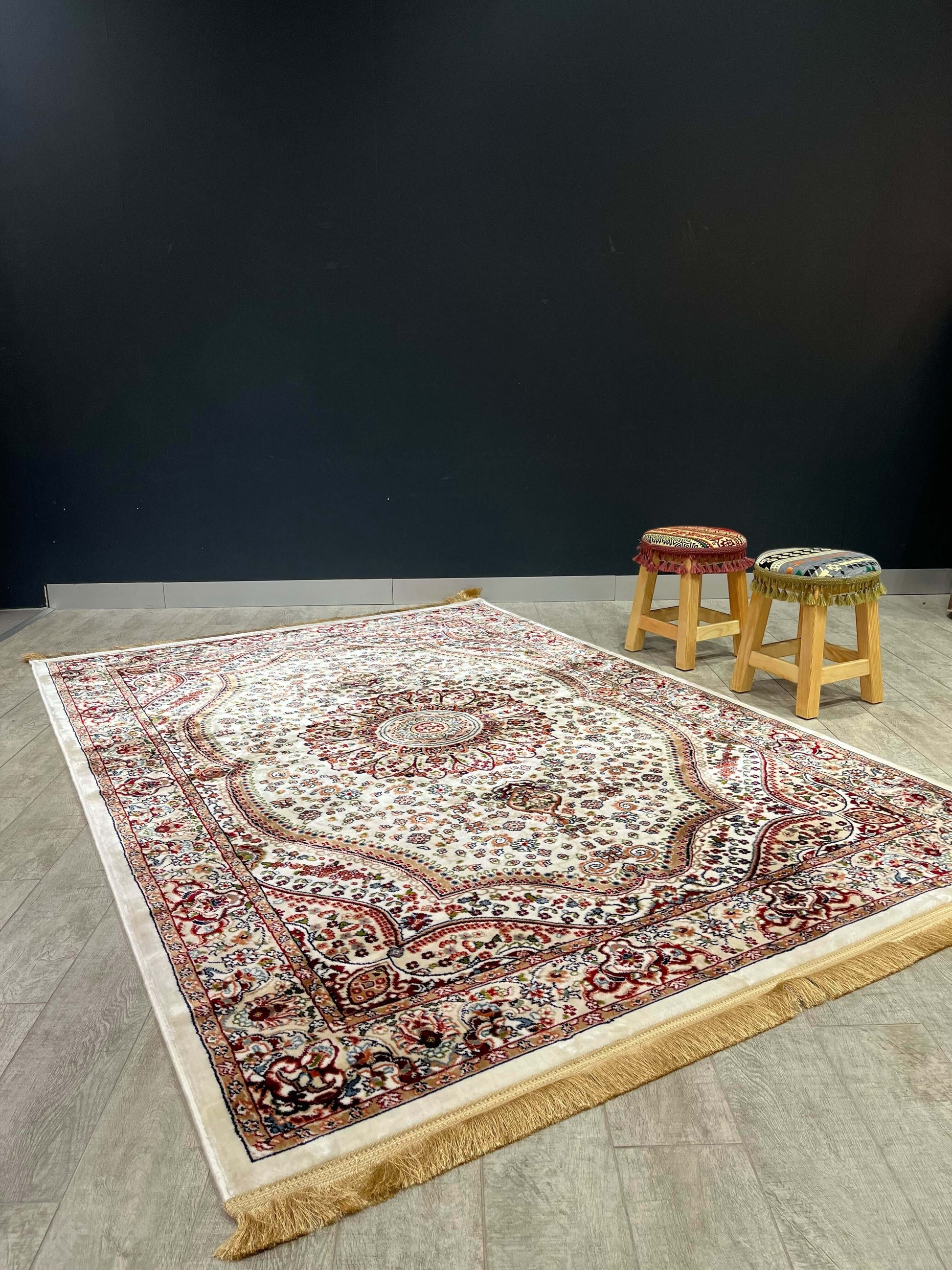 Asaryun Rugs H4158A Turkish Rug Cream - Elegant & Durable
