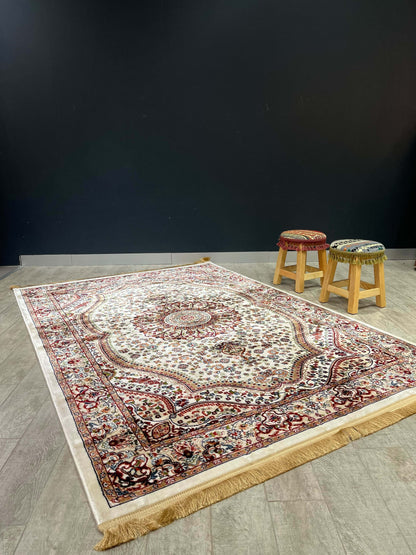 Asaryun Rugs H4158A Turkish Rug Cream - Elegant & Durable