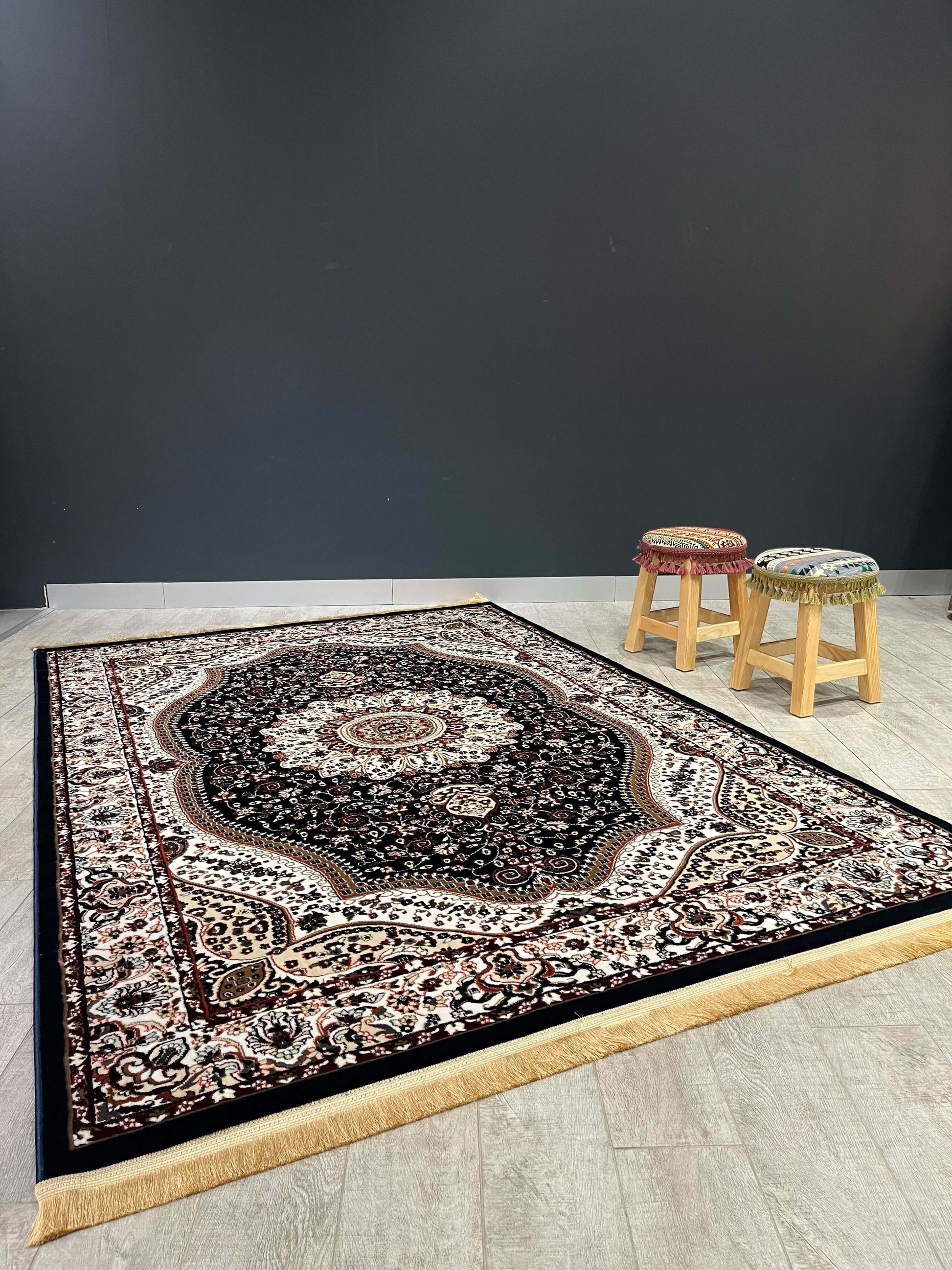 Asaryun Rugs - H4158A Navy Turkish Rug for Modern Homes