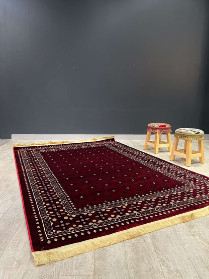 Asaryun Rugs - H3990A Turkish Maroon Rug for Your Home