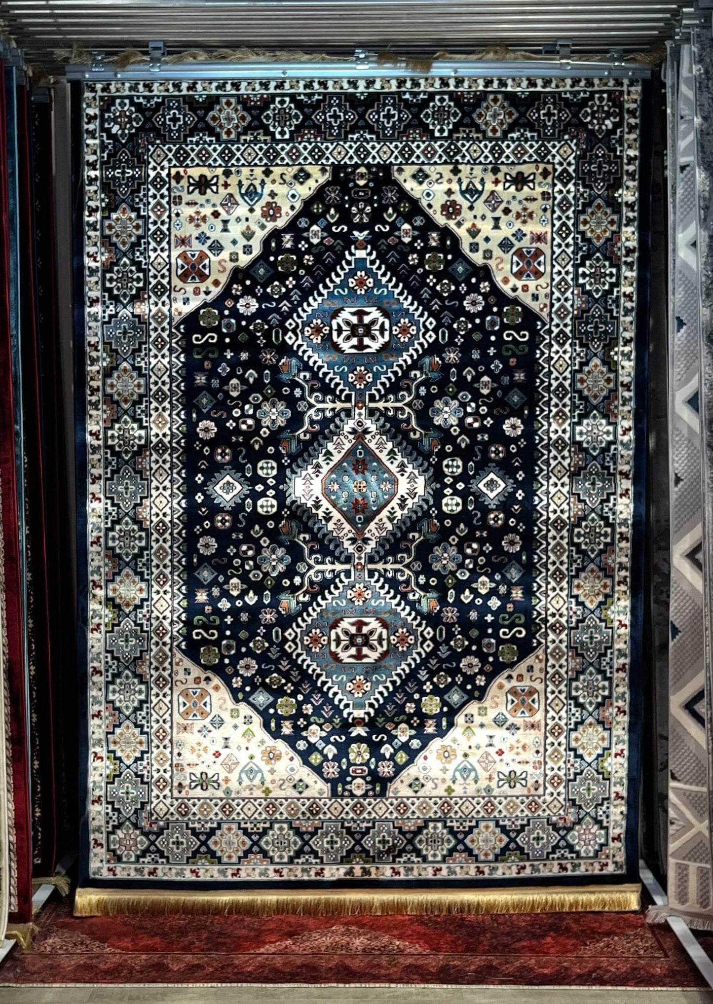 Asaryun Rugs H4320A - Elegant Turkish Style in Navy