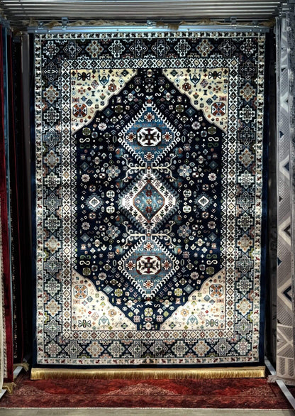 Asaryun Rugs H4320A - Elegant Turkish Style in Navy