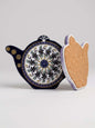 Turkish Teapot Ceramic Coaster featuring intricate patterns and cork base, ideal for adding charm to any table.
