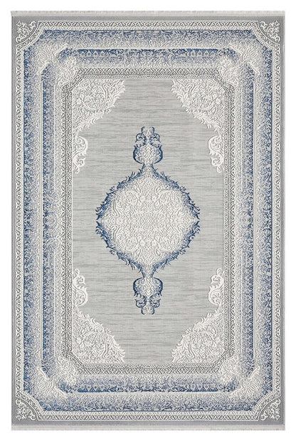 Kervan Rug AK187 Grey Blue Turkish Rug, Kervan Rug - A7114 Grey Gold Turkish Rug for Busy Homes