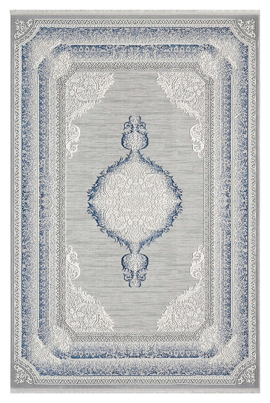 Kervan Rug AK187 Grey Blue Turkish Rug, Kervan Rug - A7114 Grey Gold Turkish Rug for Busy Homes
