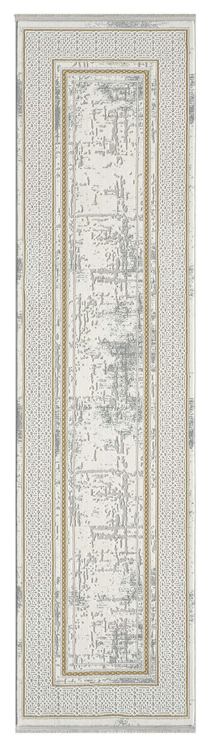Kervan Rug AK076 Grey Gold Hallway Runner, Kervan Rug AK076 Grey Gold Hallway Runner for Elegant Spaces