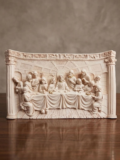 Last Supper Frame Decor 17x14cm small religious tabletop ornament depicting the iconic Last Supper scene.