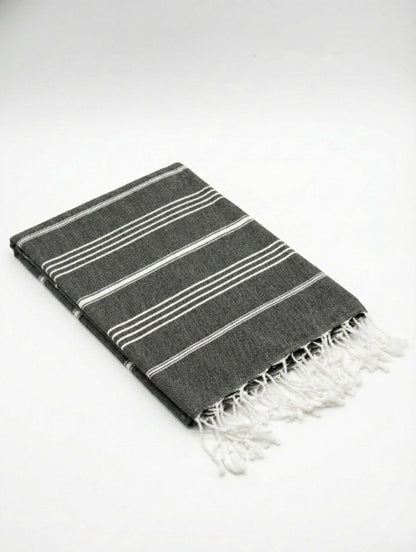 Turkish Cotton Towels Black Stripe — original Bazaar G retail product photo