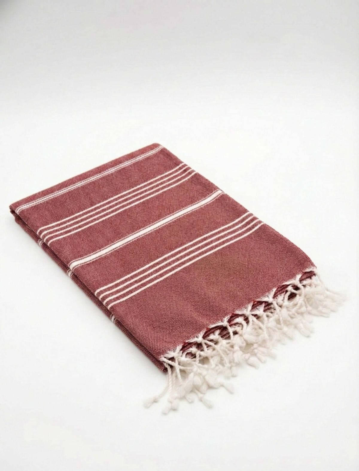 Turkish Cotton Towels Maroon Stripe — original Bazaar G retail product photo