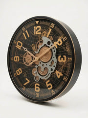 Vintage Industrial Gear Wall Clock 50cm – World Map — original Bazaar G retail product photo