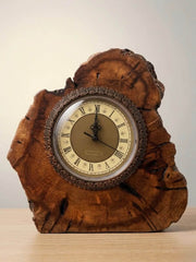 Natural Wood Table Clock 25cm – Rustic Decorative Clock — original Bazaar G retail product photo