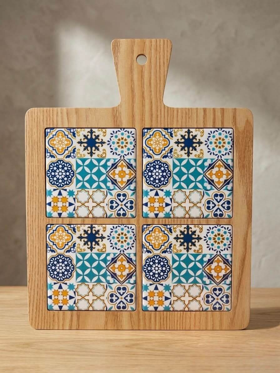 Wooden Serving Board 25cm with Tile Design – Serving Board — original Bazaar G retail product photo