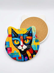 Colorful Cat Cork Trivet – Heat Resistant Kitchen Pot Stand (15x15cm) — original Bazaar G retail product photo