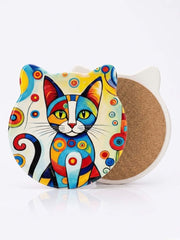 Modern Abstract Cat Cork Trivet – Heat Resistant Kitchen Pot Stand — original Bazaar G retail product photo