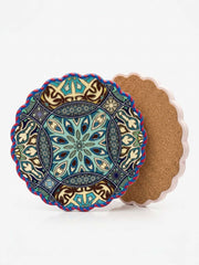 Blue Turkish Mosaic Cork Trivet – Heat Resistant Pot Stand (20cm) — original Bazaar G retail product photo