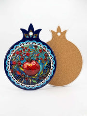 Pomegranate Cork Trivet – Turkish Mosaic Heat Resistant Pot Stand — original Bazaar G retail product photo