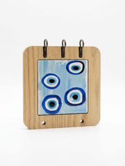 Evil Eye Key Holder: 15x15cm Wooden Rack — original Bazaar G retail product photo