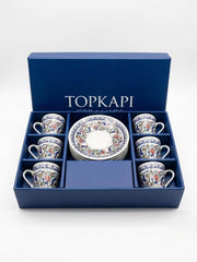 Topkapi Deluxe Turkish Coffee Cup Set (12-Piece Ceramic Set with Box) — original Bazaar G retail product photo
