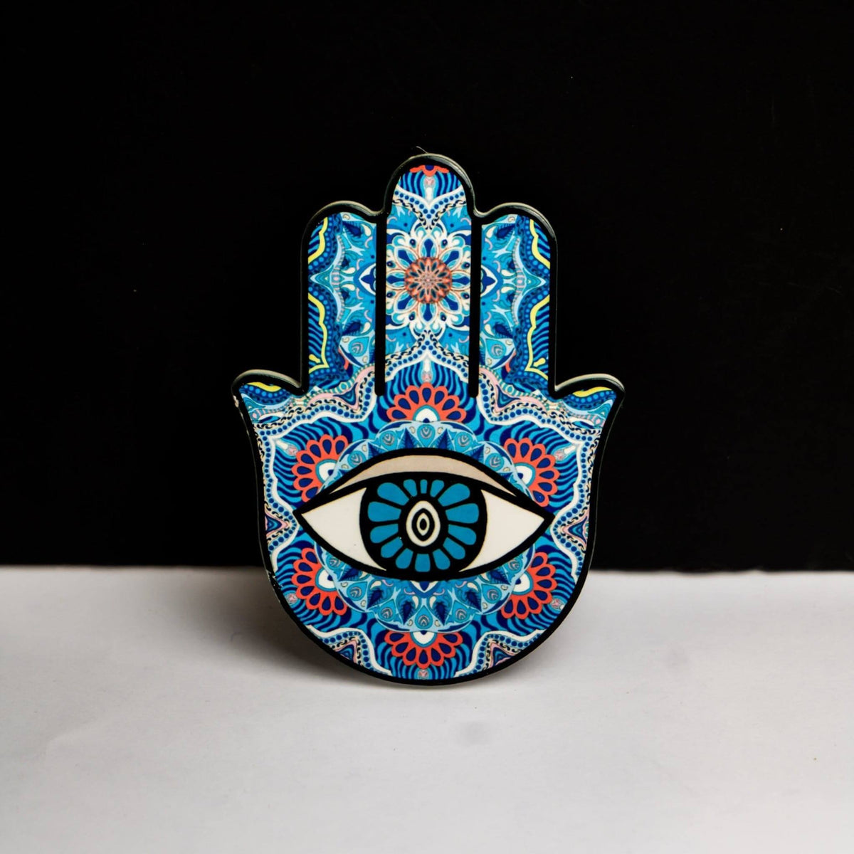 Hamsa Hand Coaster - Aqua — original Bazaar G retail product photo