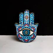 Hamsa Hand Coaster - Aqua — original Bazaar G retail product photo