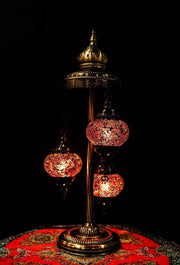 Mosaic Floor Lamp 3 Pieces Cracked Design- Red — original Bazaar G retail product photo