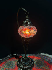 Mosaic Swan Lamp Red Crackle — original Bazaar G retail product photo