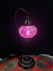 Mosaic Swan Lamp Purple Crackle — original Bazaar G retail product photo