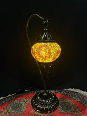 Mosaic Swan Lamp Brown Flower — original Bazaar G retail product photo