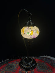 Mosaic Swan Lamp Rainbow Crackle — original Bazaar G retail product photo