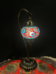 Mosaic Swan Lamp Blue Red Flower — original Bazaar G retail product photo