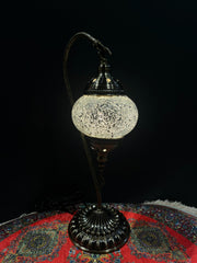 Mosaic Swan Lamp White Crackle — original Bazaar G retail product photo