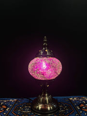 Mosaic Table Lamp Purple Crackle — original Bazaar G retail product photo