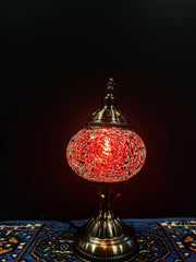 Mosaic Table Lamp Red Crackle Turkish Glass Light — original Bazaar G retail product photo