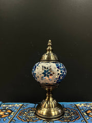 Mosaic Table Lamp Blue Star Turkish Glass Light — original Bazaar G retail product photo